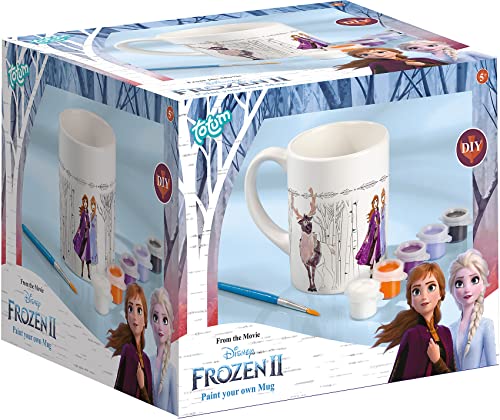 Frozen II- Tasse Zum Bemalen Disney Taza para Colorear (6 Colores Diferentes, Pincel, Regalo para niñas), Multicolor (TM Essentials 680760) , color/modelo surtido