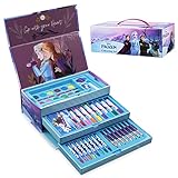 Disney Maletín Pinturas para Niñas Frozen con Ceras y Lápices de Colores 40+ Pzs Frozen Juguetes para Colorear Maletin Colores Niña Regalos para Niñas 3 Años (Multicolor Frozen)